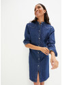 bonprix Moderné džínsové šaty s gombičkami, farba modrá