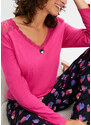 bonprix Pyžamo s čipkou, farba ružová