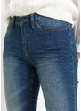 bonprix Super skinny džínsy, skrátené, farba modrá