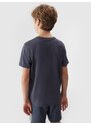 4F Chlapčenské tričko s potlačou z organickej bavlny - šedé