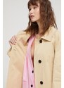 Kabát HUGO dámsky,béžová farba,prechodný,50511861