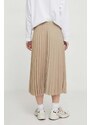 Sukňa Tommy Hilfiger béžová farba,midi,áčkový strih,WW0WW41793