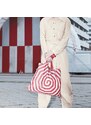 Skladacia nákupná taška LOQI LOUISE BOURGEOIS Spirals Red