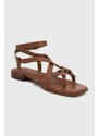 Kožené sandále Guess TAMPER dámske, hnedá farba, FLJTAM LEA03