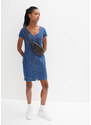 bonprix Džínsové šaty na zips, s recyklovaným polyesterom, farba modrá, rozm. 32