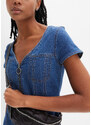 bonprix Džínsové šaty na zips, s recyklovaným polyesterom, farba modrá, rozm. 32