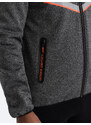 Ombre Clothing Pánska športová bunda s nastaviteľnou kapucňou a reflektorom - grafitová V1 OM-JANP-0139