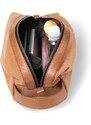 Bagind Hygi Tramp - kozmetická taška z hnedej hovädzej kože a odolného canvasu