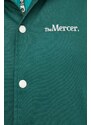 Bavlnená bunda Mercer Amsterdam The Varsity Polo zelená farba, prechodná, MEAP241010