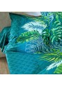 Blancheporte Posteľná bielizeň Cayenne z bavlny s potlačou palmových listov zelená 140