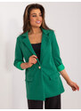 Fashionhunters Green long-sleeved blazer