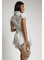 Mood of Paris Biele vyšívané mini šaty Lana