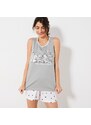 Blancheporte Pyžamo so šortkami, potlač "mesto a hviezdy" sivá 040