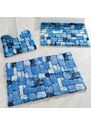 Blancheporte Hebká kúpeľňová predložka Mozaika modrá 050