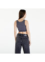 Top Calvin Klein Jeans Label Washed Rib Crop Top Washed Black