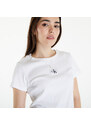 Dámské tričko Calvin Klein Jeans Woven Label Rib Slim Short Sleeve Tee Bright White