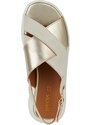 Kožené sandále Geox D SPHERICA EC5 dámske, béžová farba, na platforme, D45SVC 022CF C5V2L