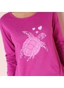 Blancheporte Pyžamo s potlačou korytnačky malinová 036