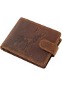 Green Deed Pánska kožená lovecká peňaženka s jeleňom (GPPN393)