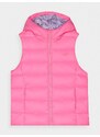 4F Dievčenská zatepľovacia vesta so syntetickou výplňou - ružová