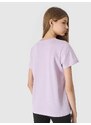 4F Dievčenské tričko s potlačou - svetlofialové