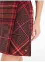 Burgundy women's plaid skirt with wool blend Tommy Hilfiger - Women