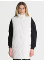 BIGSTAR BIG STAR Biela dlhá dámska prešívaná vesta DAISY 100 XS
