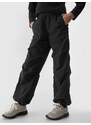 4F Dievčenské nohavice typu parachute jogger - čierne