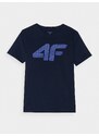 4F Chlapčenské tričko s potlačou - tmavomodré