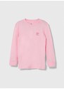 Detská bavlnená košeľa s dlhým rukávom adidas Originals ružová farba