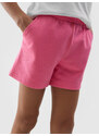 4F Dievčenské teplákové šortky - ružové