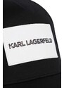 Detská bavlnená šiltovka Karl Lagerfeld čierna farba, s nášivkou