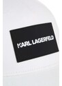 Detská bavlnená šiltovka Karl Lagerfeld béžová farba, s nášivkou