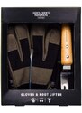 Záhradnícky set Gentlemen's Hardware Leather Gloves & Root Lifter 2-pak