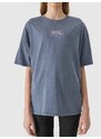 4F Dievčenské tričko s potlačou - šedé