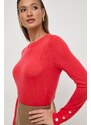 Vlnený sveter MICHAEL Michael Kors dámsky, červená farba, tenký