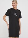 Bavlnené šaty Calvin Klein Jeans čierna farba, mini, rovný strih, J20J223434