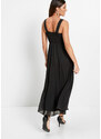 bonprix Šifónové šaty s flitrovanou výšivkou, farba čierna, rozm. 42