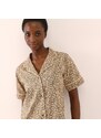 Blancheporte Nočná košeľa s dvojfarebnou potlačou a gombíkmi olivová 052