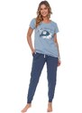 DN Nightwear Materské dámske pyžamo Lenochod modré