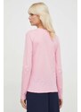 Bavlnené tričko s dlhým rukávom Polo Ralph Lauren ružová farba,211898699