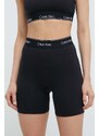 Tréningové šortky Calvin Klein Performance čierna farba, s potlačou, vysoký pás