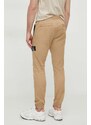 Nohavice Calvin Klein Jeans pánske,béžová farba,priliehavé,J30J325114