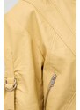 Kožená bunda bomber Gestuz dámska,žltá farba,prechodná,10908970