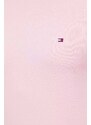 Sveter Tommy Hilfiger pánsky, ružová farba, tenký, MW0MW21316