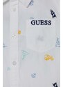 Detská bavlnená košeľa Guess biela farba
