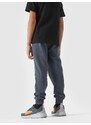 4F Chlapčenské teplákové nohavice typu jogger - šedé