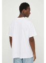 Bavlnené tričko Levi's pánsky, biela farba, s nášivkou