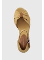 Sandále Tommy Hilfiger BASIC OPENED TOE MID WEDGE béžová farba, FW0FW04785