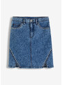 bonprix Džínsová sukňa, mini s nitmi, farba modrá